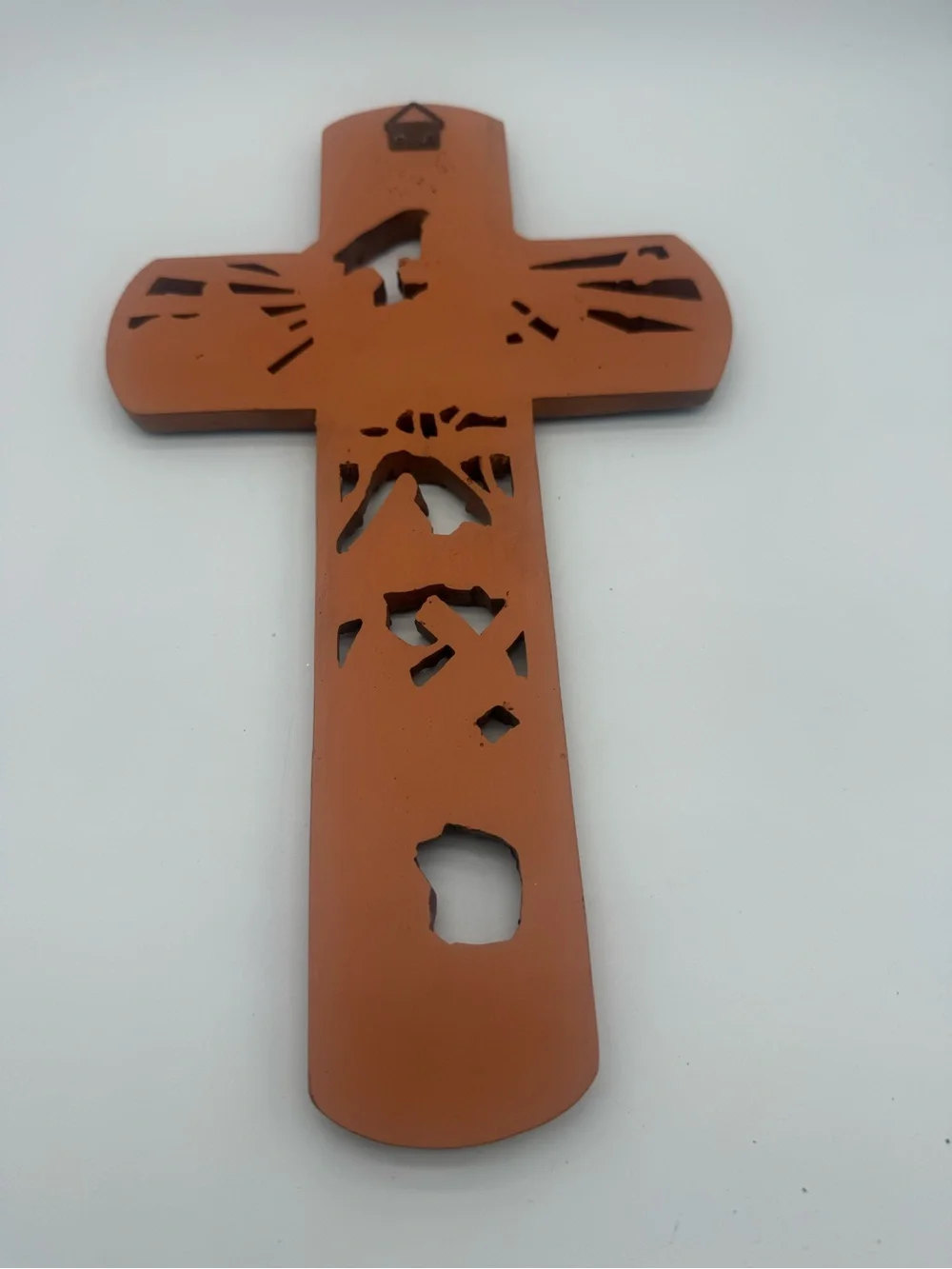 Dicksons Carved Details Woodgrain Resin Cross Life Story of Christ 12”x7” Wall